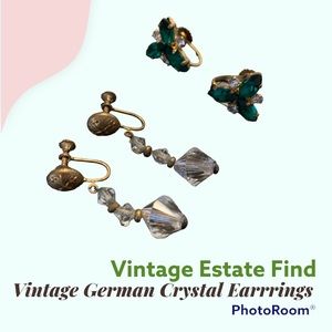 Amazing Old German Crystal Earrings